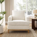Oversized Accent Chair, Mid Century Modern Upholstered Armchair for Living Room, Comfy Chair for Bedroom Reading Chair, Single Sofa for Small Space with Rubberwood Base by CozyNest Decor
