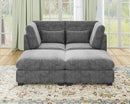 Oversized Modular Sofa, Extra Deep Cloud Chenille Sectional Couch with Ottoman Chaise, Fluffy Chenille 2 Seater Sofa Bed for Living Room, Villa (Sofa Bed 4 Seater, Chenille Grey) by CozyNest Decor