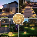 Garden Solar Lights Cracked Glass Ball Waterproof LED for Outdoor Decor Decorations Pathway Patio Yard Lawn, Warm White 2 Globe (4.7”) by GreenHaven Gardens