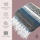 Traditional Handwoven Mexican Blanket, Large Falsa Serape - Soft & Durable - Vibrant Beach, Picnic, Yoga & Camping Mat - Lightweight Boho Throw 70"x50" (Onyx) by CozyNest Decor