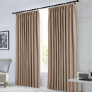 Macochico Extra Wide 100% Blackout Linen Curtains for Sliding Door Pleated Curtains with Hooks Insulated Soft Linen Drapes for Bedroom Living Room with Tieback Taupe 100”Wx84”L 1 Panel by CozyNest Decor