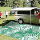 Outdoor Rug 8'x10' Waterproof for Patios Clearance, Reversible Outdoor Plastic Straw Rug Camping Carpet, Outside Floor Mats Large Area Rugs for RV,Patio,Deck,Porch, Beach,Balcony,Green&White by GreenHaven Gardens