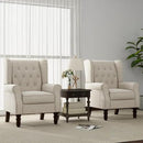 Accent Chair, Upholstered Armchair with Button Tufted High Back & Solid Wood Legs, Comfy Wingback Reading Single Sofa Chair for Small Spaces, Living Room, Bedroom by CozyNest Decor