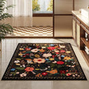 Area Rug 4x6 Rug Washable Boho Rugs Non Slip Low Pile Floral Small Carpet for Bedroom, Bedside, Kids Room, Office, Dining Room(Black) by CozyNest Decor