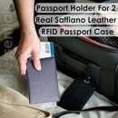 2 Passport Holder - Travel Essentials, RFID Blocking Wallet Credit Card Organiser, Plain Accessories Slim Cover For Men & Women by TinyTreasures Baby Boutique