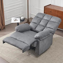 Rocker Recliner Chair, Overstuffed Manual Rocking Recliner for Adults, Upholstered Comfy Soft Fabric Living Room Reclining Sofa Chair(Gray) by CozyNest Decor