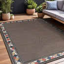 Beverly Rug Outdoor Rug 5x7 Modern Bordered Area Rugs for Indoor and Outdoor Patio Easy to Clean Non Shedding Living Room Porch Garden Washable Outside Carpet (5 x 7 Brown) by CozyNest Decor