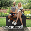 Mars Villa 150 Gallon Outdoor Storage Box Waterproof, Large Resin Deck Box for Outdoor Patio Furniture Cushions, Pool Supplies, Garden Tools, with Hydraulic Hinge, UV-Resistant and Weatherproof, Black by CozyNest Decor