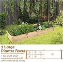 HAPPYGRILL Raised Garden Bed, Wooden Planter Raised Bed w/2 Garden Boxes, 7 Compartments, DIY Painting Available, Elevated Planter Box for Patio Garden Backyard Lawn Gardening, 90” x 25” x 10” by GreenHaven Gardens