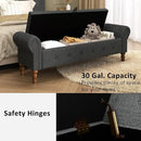 Storage Ottoman Bench for Bedroom, Linen 52" End of Bed Bench with Rolled Arms Upholstered Ottoman Bench Fit for Bedroom, Living Room, Entryway, Dark Gray by CozyNest Decor
