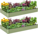 2PCS 8x4x1ft Galvanized Raised Garden Bed-Outdoor Galvanized Planter Box for Vegetables, Fruits,Herbs, Flowers, Metal Raised Garden Bed kit-Green by GreenHaven Gardens
