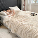 UKELER Off White Sherpa Throw Blankets 60 × 80 inch, 470 GSM Striped Sherpa Fleece Blanket for All Season, Warm and Cozy Blanket for Couch Sofa Bed Office Camping by CozyNest Decor