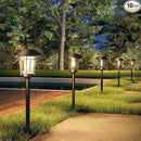 Grand patio Solar Outdoor Lights, 10 Pack, Glass Light Metal Pathway Light, Waterproof Landscape Lighting, Automatic Dusk and Dawn Sensor (Slate Gray) by GreenHaven Gardens