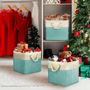 SIMPLE HOUSEWARE Fabric Storage Cubes, 13" x 13" Storage Bin, 3 Pack, Turquoise by CozyNest Decor