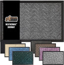 GORILLA GRIP 100% Waterproof All-Season WeatherMax Doormat US Designed Natural Rubber, Stain and Fade Resistant, Low Profile Indoor Outdoor Door Mats, Easy Clean Patio Mat, 17x29, Steel Chevron by CozyNest Decor