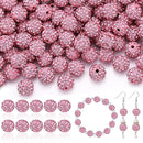160pcs 10mm Rhinestone Beads for Jewelry Making, Pink Shiny Round Disco Ball Beads Bulk, Sparkle Crystal Clay Christmas for Bracelet Baseball Necklace Earring Crafting and DIY by TinyTreasures Baby Boutique