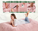 Hobestluk 5FT Bean Bag Chairs Adult Bean Bag with Portable Handle Comfy Large Bean Bag Lounge Chair with Removable Cover for Living Room Bedroom (Stripe Pink, 5FT) by TinyTreasures Baby Boutique