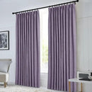 Macochico Pinch Pleated Blackout Linen Curtains 96 Inches Long 100% Light Blocking Burlap Curtains for Bedroom Living Room Thermal Window Panels with Tieback 72”Wx96”L Violet 1 Panel by CozyNest Decor