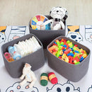 MINTWOOD Design 3-Pack Decorative Woven Storage Baskets for Shelves, Cube Bin Box for Organizing Books, Shoes, Dog Toys, Pantry Closet and Living Room Organizer, Charcoal Gray by TinyTreasures Baby Boutique