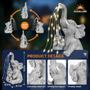 GIGALUMI Solar Garden Outdoor Statues for Women, Mom, Grandma. Elephant Figurine Housewarming and Birthday Gifts Outdoor Statue Light Decor Ornament for Backyard, Patio, Balcony, Lawn, Pond by CozyNest Decor