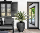 SUNPRAIRIE 32 Inch Tall Large Faux Agave Plant with Two-Tone Sawtooth Edged Leaves; Planted in Black Pot with Real Stone Pebbles. Large Artificial Plants Indoor and Outdoor. by GreenHaven Gardens