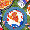 Whaline 4Pcs Round Independence Day Placemats Patriotic Stars Embroidered Place Mats 4th of July Dinner Table Mats for Home Holiday Birthday Party Decor by CozyNest Decor