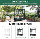 Portable Wooden Cold Frame Greenhouse with Wheels - 47" Mini Greenhouse with Adjustable Roof, Storage Box & Polycarbonate Panels - Plant Protector for Seedlings, Herbs & Winter Gardening (Green) by GreenHaven Gardens