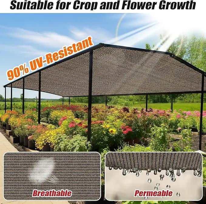 Outdoor 90% Sun Shade Cloth with Grommets, 14 X 15 FT Pergola Shade Cover for Garden Patio Carport Kennel Swimming Pool, Mocha (We Make Custom Size), photo 3 of 7
