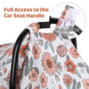 Rquite Car Seat Cover, Muslin Cotton Infant Car Seat Canopy, Breathable Baby Carrier Cover, Summer Stroller Sun Shade, Flower by TinyTreasures Baby Boutique