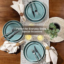 GBHOME Ceramic Dinnerware Sets for 4, 12 Pieces Stoneware Plates and Bowls Sets, Scratch Resistant Dishes, Dishwasher & Microwave Safe, Reactive Glaze-Malachite Green by CozyNest Decor