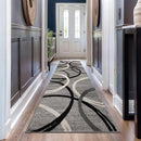 Rugshop Modern Wavy Circles Design Runner Rug 2'7" x 10' Gray by TinyTreasures Baby Boutique