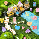 200pcs Luminous Mini Resin Animals 30 Types Miniature Resin Animal Figurines to Hide Bulk Glow in The Dark Tiny Ducks Frogs Small Cat Bunnies for Fairy Garden Micro Landscape Dollhouse Accessories by GreenHaven Gardens