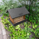 Poly Hanging Hopper Bird Feeder, Large Hanging Bird Feeder for Outside, Outdoors - Amish American Made (Black & Cedar) by CozyNest Decor