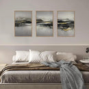 Modern Abstract Framed Canvas Wall Art Set, Neutral Minimalist Wall Decor, Modern Abstract Wall Painting, Minimalist Artworks for Living Room, Bedroom, Dining Room, Office - 16"x24"x3 by CozyNest Decor