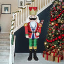 5FT Lighted Nutcracker with Candy Cane for Christmas Decoration, 3D Pre-Lit Iridescent Soldier Xmas Decor with 100 Warm White Lights, Glittered Standing Holiday Display for Outdoor, Indoor by CozyNest Decor