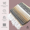 Traditional Handwoven Mexican Blanket, Large Falsa Serape - Soft & Durable - Vibrant Beach, Picnic, Yoga & Camping Mat - Lightweight Boho Throw 70"x50" (Haze) by CozyNest Decor