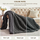 Carriediosa Chunky Knit Throw Blanket 50" X 60", 100% Hand Made Large Chenille Loop Yarn Soft Fluffy Throws for Couch Sofa Bed, Big Crochet Cozy Heavy Thick Cable Woven Blankets, Dark Grey by CozyNest Decor