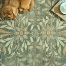 jinchan Vintage Floral Runner Rug 2x5 - Machine Washable Distressed Design Non-Slip Low-Pile Soft Thin Carpet for Hallway Kitchen Farmhouse Bedroom Entryway Laundry Room (2x5ft,Dark Green) by TinyTreasures Baby Boutique