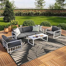 GENIMO Outdoor Rug 10' x 14' Waterproof for Patios Clearance, Reversible Outdoor Plastic Straw Camping Rug Carpet, Large Area Rugs Mats for RV, Camper, Deck, Balcony, Porch, Beach, Picnic, Black&Beige by CozyNest Decor