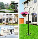 XDW-GIFTS Double Shepherds Hooks for Outdoor, 2-Pack Heavy Duty Garden Pole for Hanging Bird Feeder, Plant Baskets, Solar Light Lanterns, Garden Plant Hanger Stands with 5 Base Prongs by GreenHaven Gardens