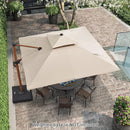PURPLE LEAF 10ft Patio Umbrella Outdoor Square Umbrellas Large Cantilever Umbrella Windproof Offset Umbrellas Heavy Duty Sun Umbrella for Garden Deck Pool Patio, Beige by GreenHaven Gardens