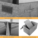 2 Pack Large Storage Boxes with Lids and Handles, Collapsible Linen Storage Bins Organizer Containers Baskets Cube with Removable Divider for Home Bedroom Closet Office (Coffee, Large) by TinyTreasures Baby Boutique