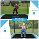 GYMAX Trampoline for Kids, 6FT Toddler Trampoline with Swing & Enclosure Safety Net, ASTM Approved Rectangle Recreational Trampoline for Indoor/Outdoor, Birthday for Baby Boys & Girls by TinyTreasures Baby Boutique