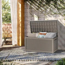 320 Gallon Lockable Resin Deck Box, Waterproof & UV-Resistant Outdoor Storage Box for Outdoor Cushion Storage, Garden Tools & Pool Accessories Storage, Gray by CozyNest Decor