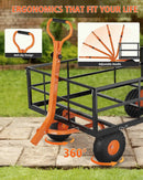 Heavy Duty Steel Garden Cart, 1200 LBS Capacity 3 in 1 Pullable Garden Wagon with 13" Wheels, for Gardening Soil, Tools, and Plant Transport by GreenHaven Gardens