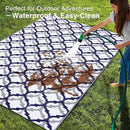 OLANLY Reversible Outdoor Rug 5x8 ft Clearance, Waterproof Outdoor Plastic Straw Rug with Interlacing Pattern, RV Mat for Patio, Camping, Balcony, Deck, Backyard, Navy & White by CozyNest Decor