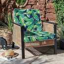 LVTXIII Patio Chair Cushions 22"x22"x3", Water-Repellent Outdoor Seat Cushions for Patio Furniture, Square Chair Pads with Ties for Home Garden Decoration, Set of 2, Hanalei Lagoon by GreenHaven Gardens