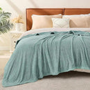 EMME Muslin and Fleece Queen Blanket Reversible - 80"*90" Teal Soft Warm Throw Blankets for Couch Bed Picnic Travel Bed by CozyNest Decor