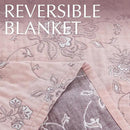 jinchan Boho 100% Cotton Muslin Twin Size 60x80 Inches Blanket Lightweight 4-Layer Quilted Soft Pink Red Floral Throw Blanket Reversible Comfy Flower Breathable All Seasons Couch Bedroom Decor by CozyNest Decor