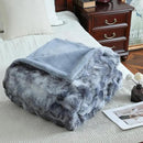 UKELER Soft Faux Fur Throw Blanket 50''x60'' Dark Grey Reversible Shaggy Blanket Plush Thick Fluffy Blankets Throws for Bed, Couch, Sofa, Office, Camping by CozyNest Decor